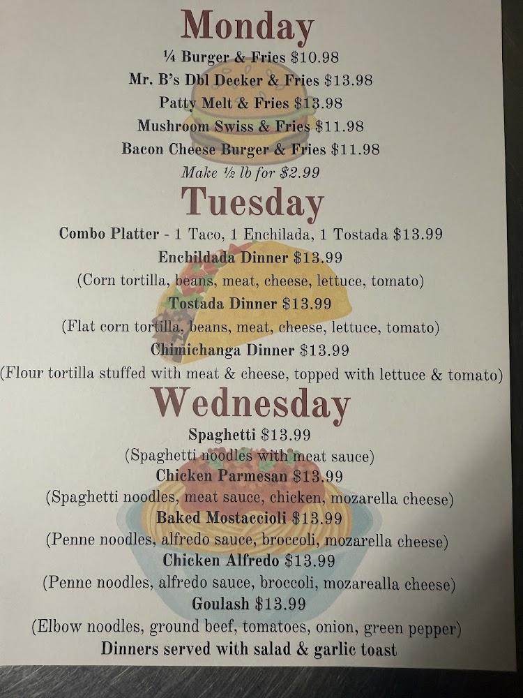 Mr B's Deli Wednesday specials